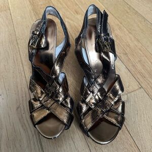 Strappy Bronze Michael Kors Platform Heels